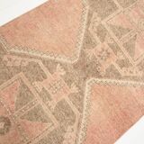 3x9 Vintage Pale Red & Brown Aesthetic Turkish Runner Rug, 91x291Cm