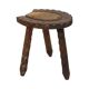 Spanish Milk Stool Brutalist Tripod Stool Solid Wood