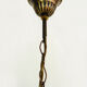 Suspension chandelier, oriental blue glass lantern and brass structure. Year 70-80