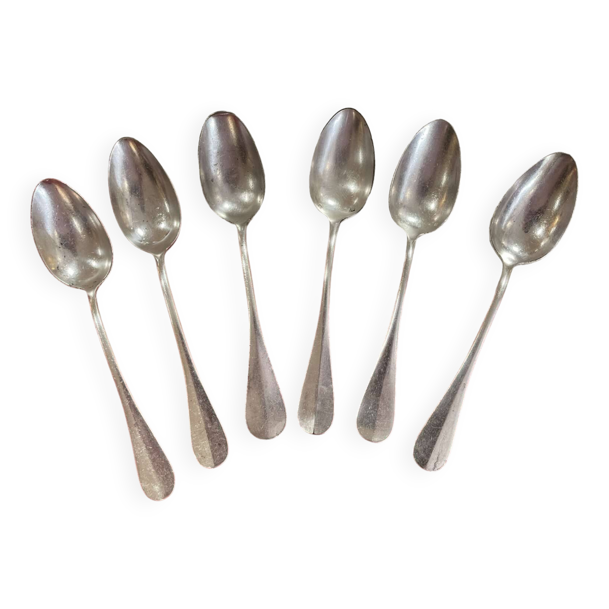 Set of 6 silver-plated French Navy dessert spoons