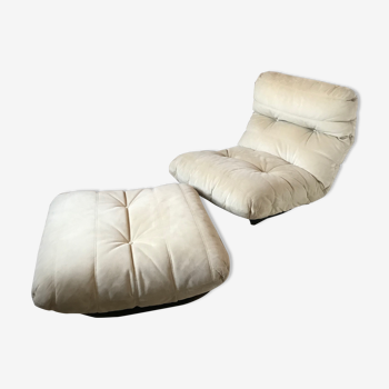 Fauteuil et pouf Marsala par Michel Ducaroy pour Ligne Roset