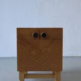 Mid-century oak bar cabinet side table, 1960s