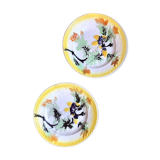 Lot of 2 dessert plates in vintage 1920s dab, oak leaf and tassel pattern