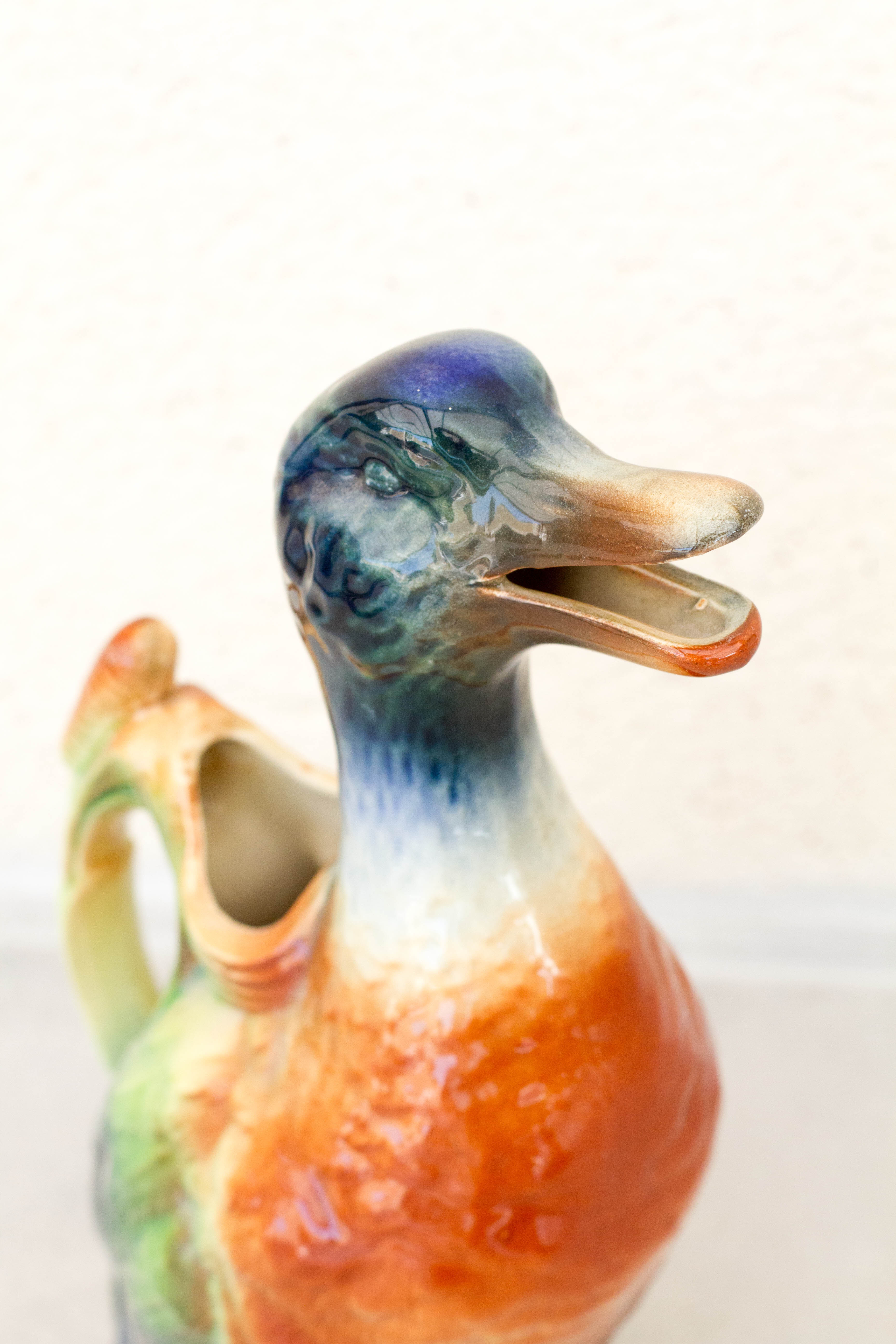 Saint Clement earthenware duck pitcher