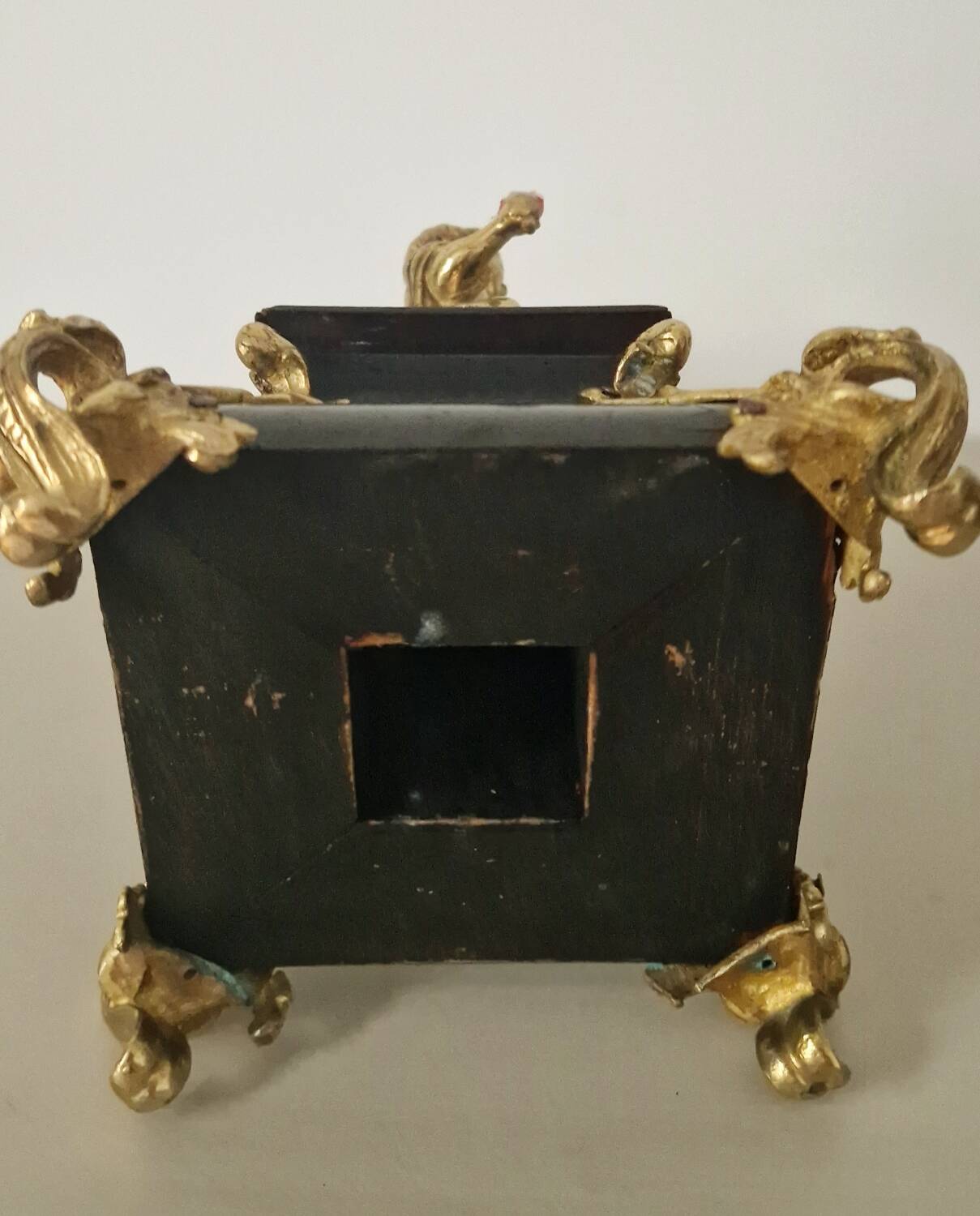 Chandelier laiton et bois style Napoléon III