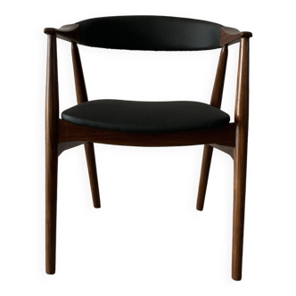 20th century scandinavian modern black teak chair from farstrup møbler, 1960s