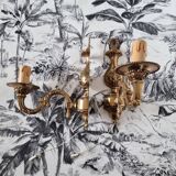 Paire d'appliques italiennes en bronze de style néo-baroque