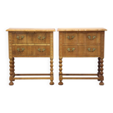 Tables de chevet danoises en chêne, signées Henning Kjærnulf, années 1960