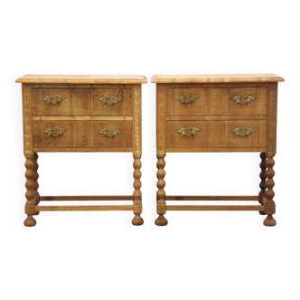 Tables de chevet danoises en chêne, signées Henning Kjærnulf, années 1960