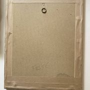 Aquarelle 1920, cadre bois sculpté argenté