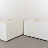 Pair of vintage Throw Away Armchairs by Willie Landels for Zanotta, white Vinyl