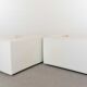 Pair of vintage Throw Away Armchairs by Willie Landels for Zanotta, white Vinyl