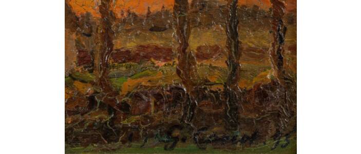 Gustave cariot (1872-1950) - sunset in brittany, saint brieuc