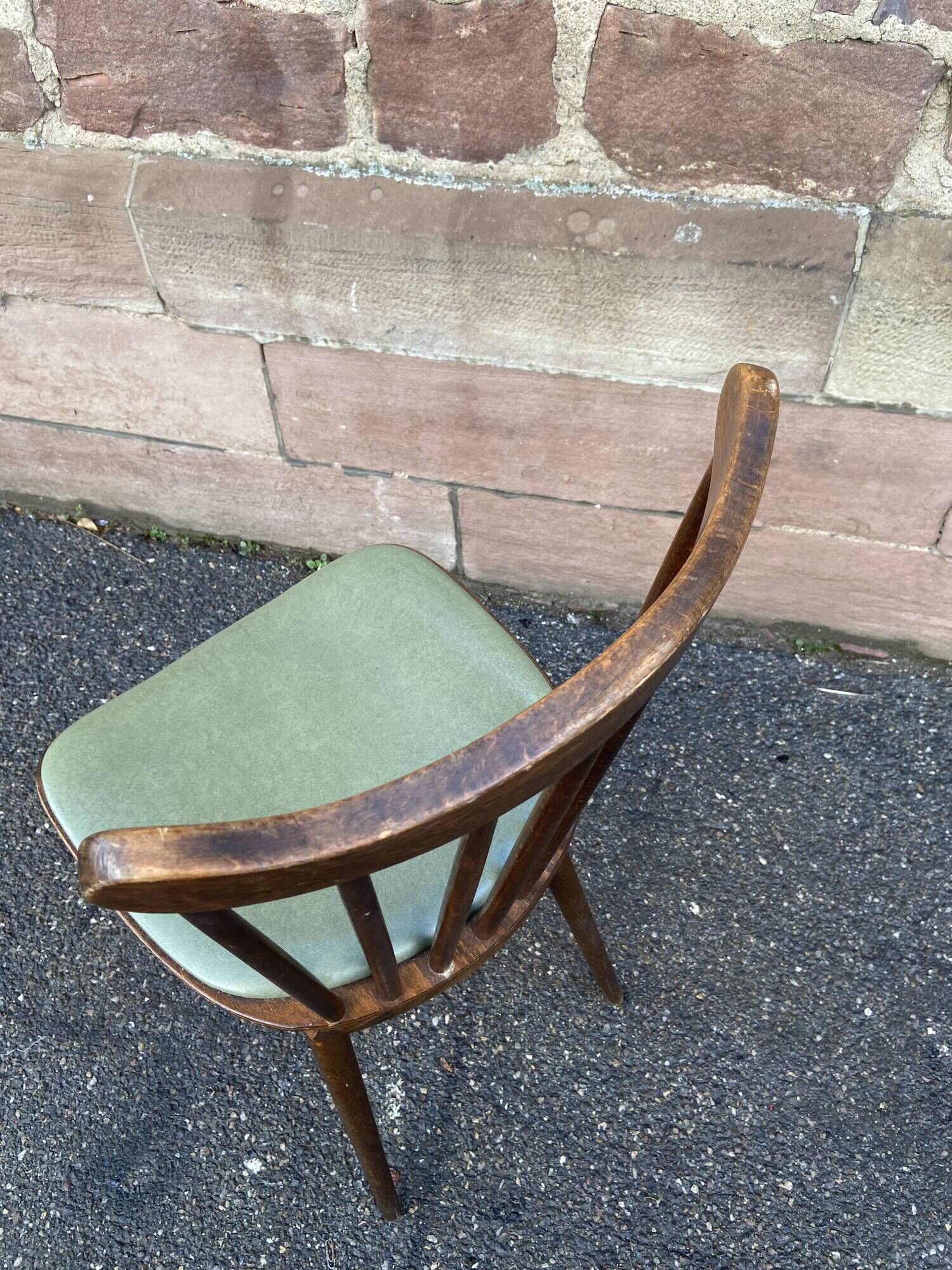6 vintage chairs Baumann 1960 mid-century Scandinavian compass feet simi