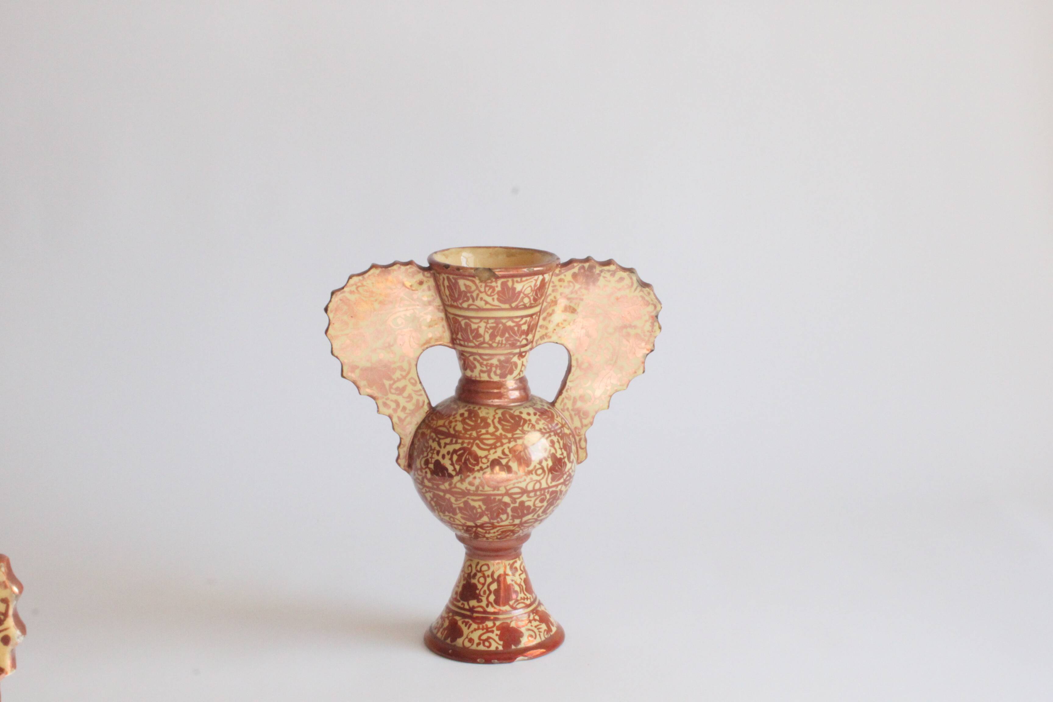 Neoclassical Spanish Copper Lustre Vases, 19Th