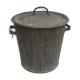 Zinc bucket old washing with 2 handles and lid dimension: height -32cm- D-34cm-