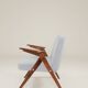 Fauteuil Lounge Vintage Bouclé Bleu Bébé Noyer Foncé, 1960