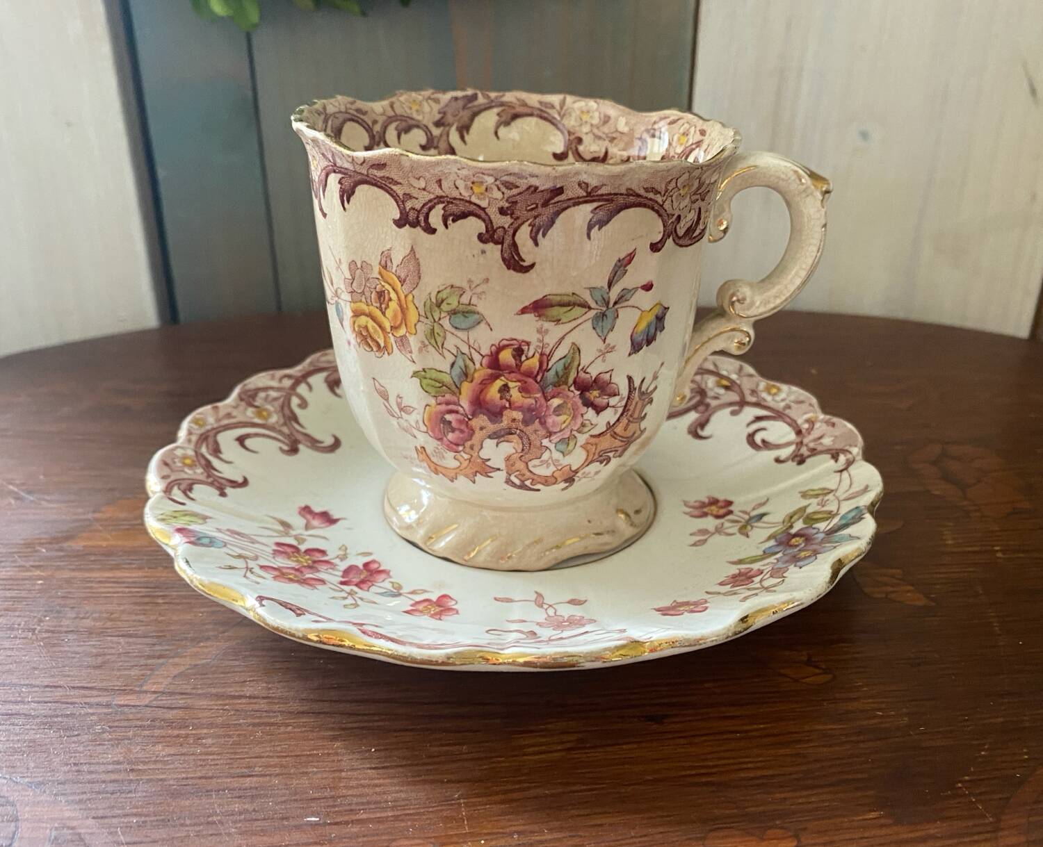 Sarreguemines coffee cup, Fleury model, 19th century, rare