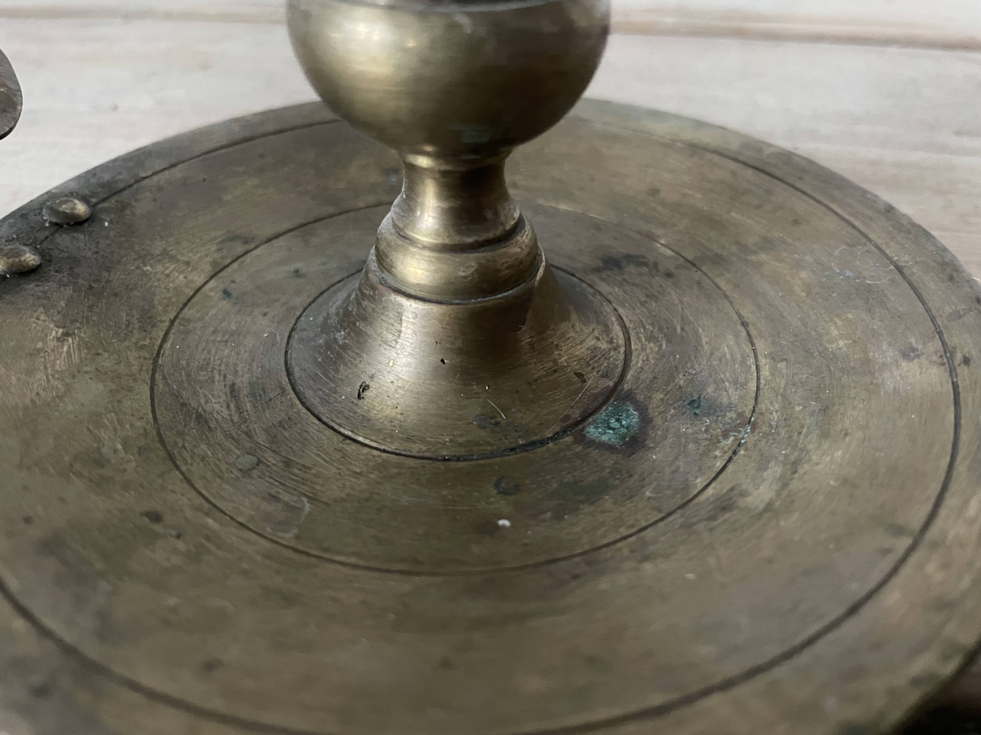 Old brass candle holder