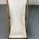 Transat tissus blanc avec structure en bois