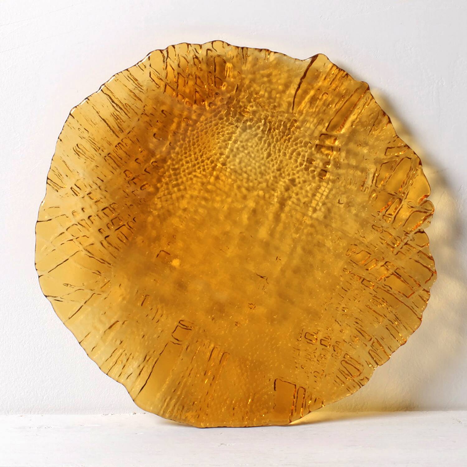 Amber Plate Jute by Pavel Panek / Glass Union / Czech Republic / 1977