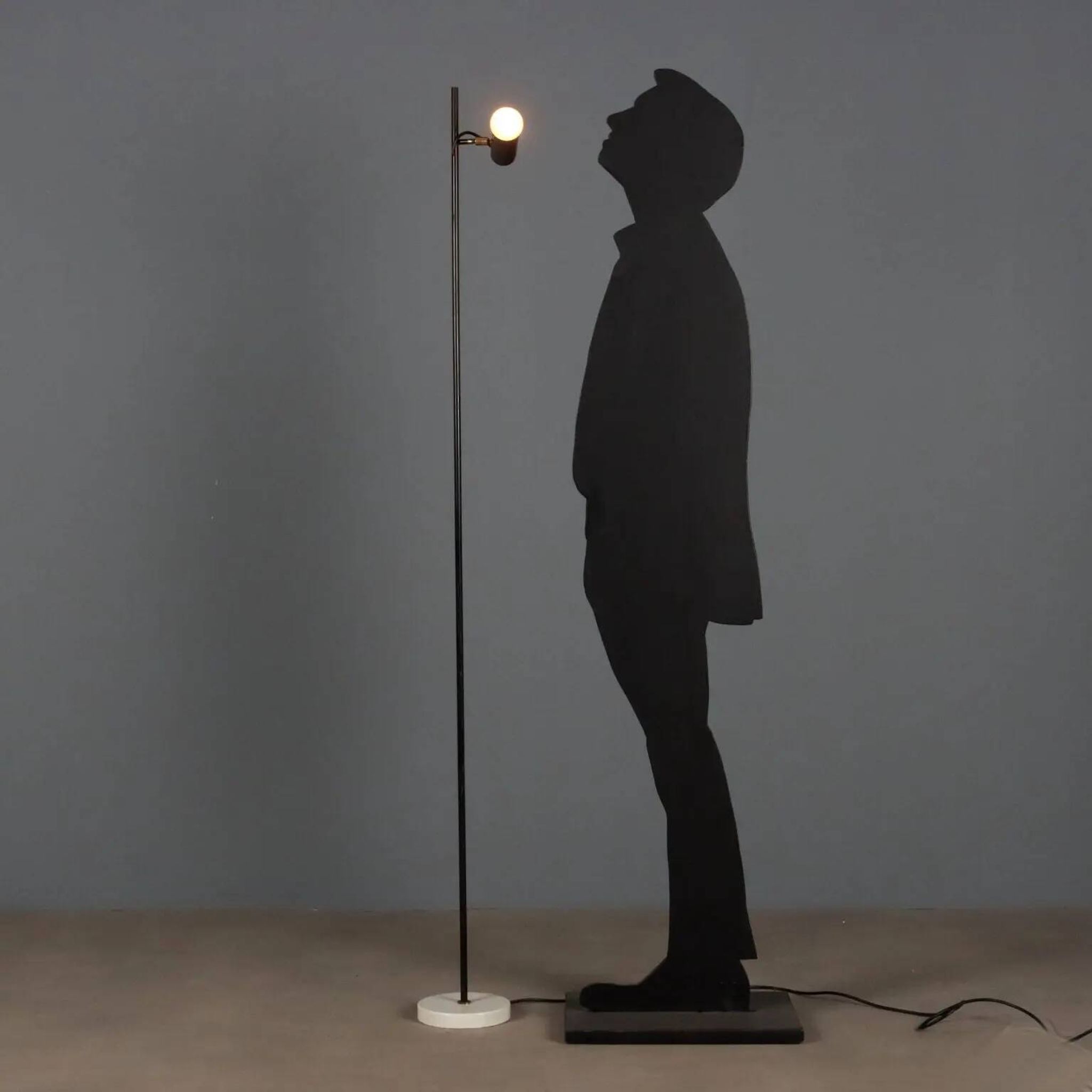 Vintage floor lamp in aluminium and metal, design, Italy, 1960s