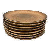 Set of 8 70s stoneware dessert plates