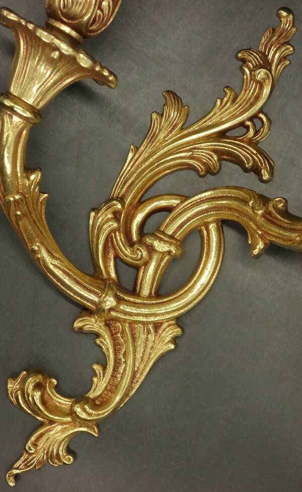 Pair of large Rocaille / Rococo / Baroque style wall lights