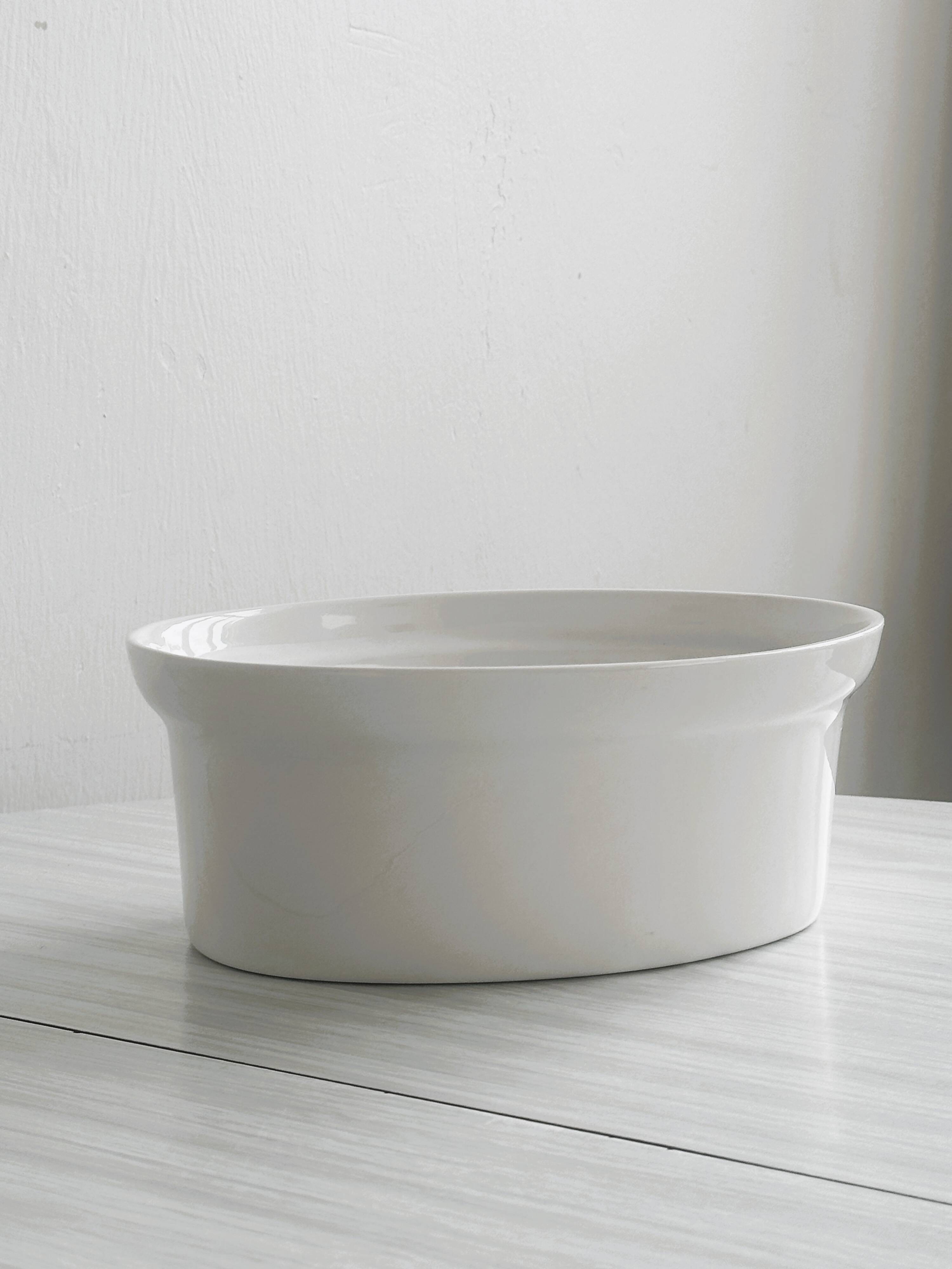 Large white porcelain rabbit terrine dish.