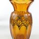 Art déco vase, honey crystal, galvanic coating, Poland, 1930s