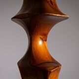 Minimalist abstract handcarved wooden sculpture