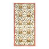 Tapis de zone vintage turc Oushak fait à la main en laine et coton beige 103x207