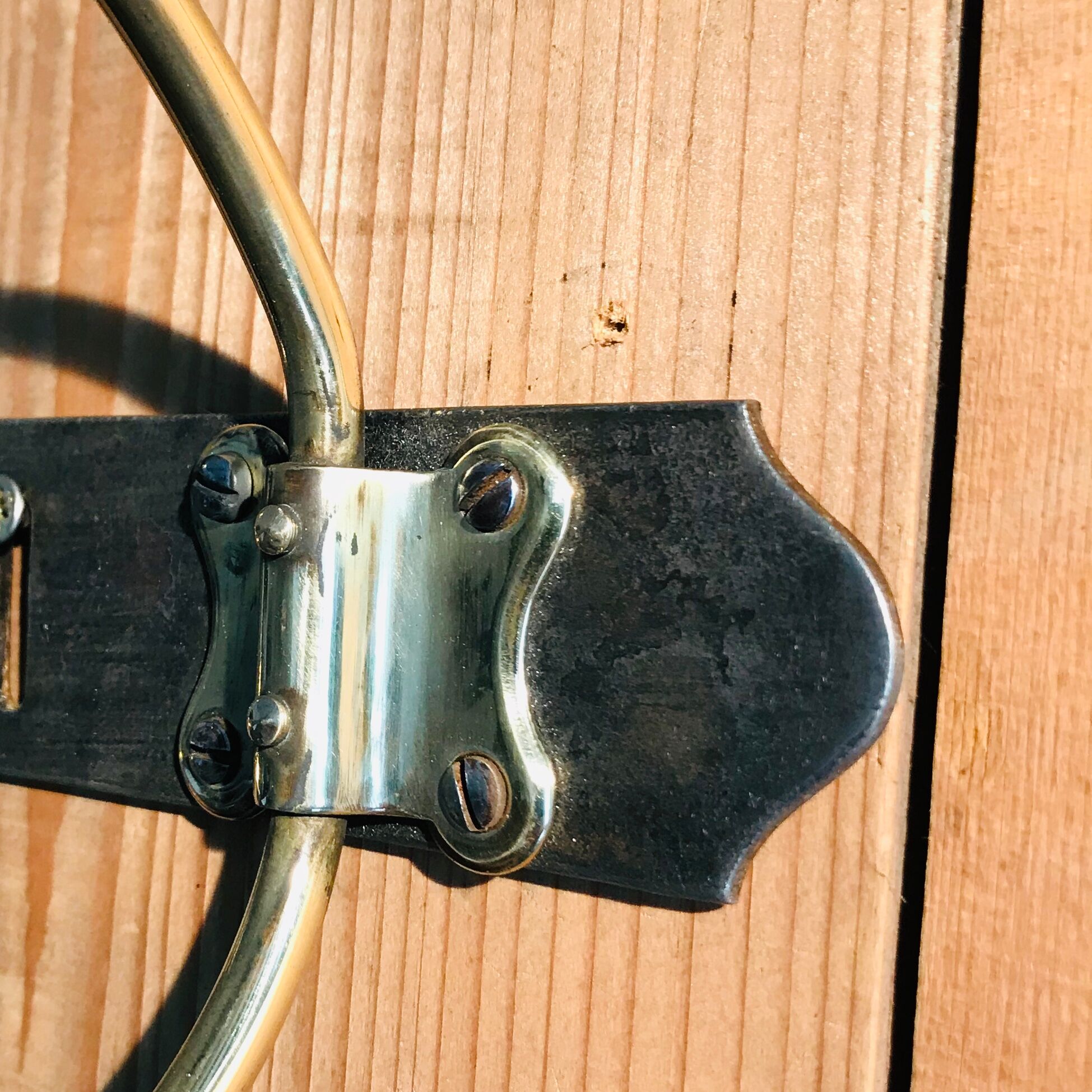 Beautiful 1900 brass and steel wall pad