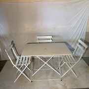 Bistro-style folding garden furniture set – table and 3 chairs