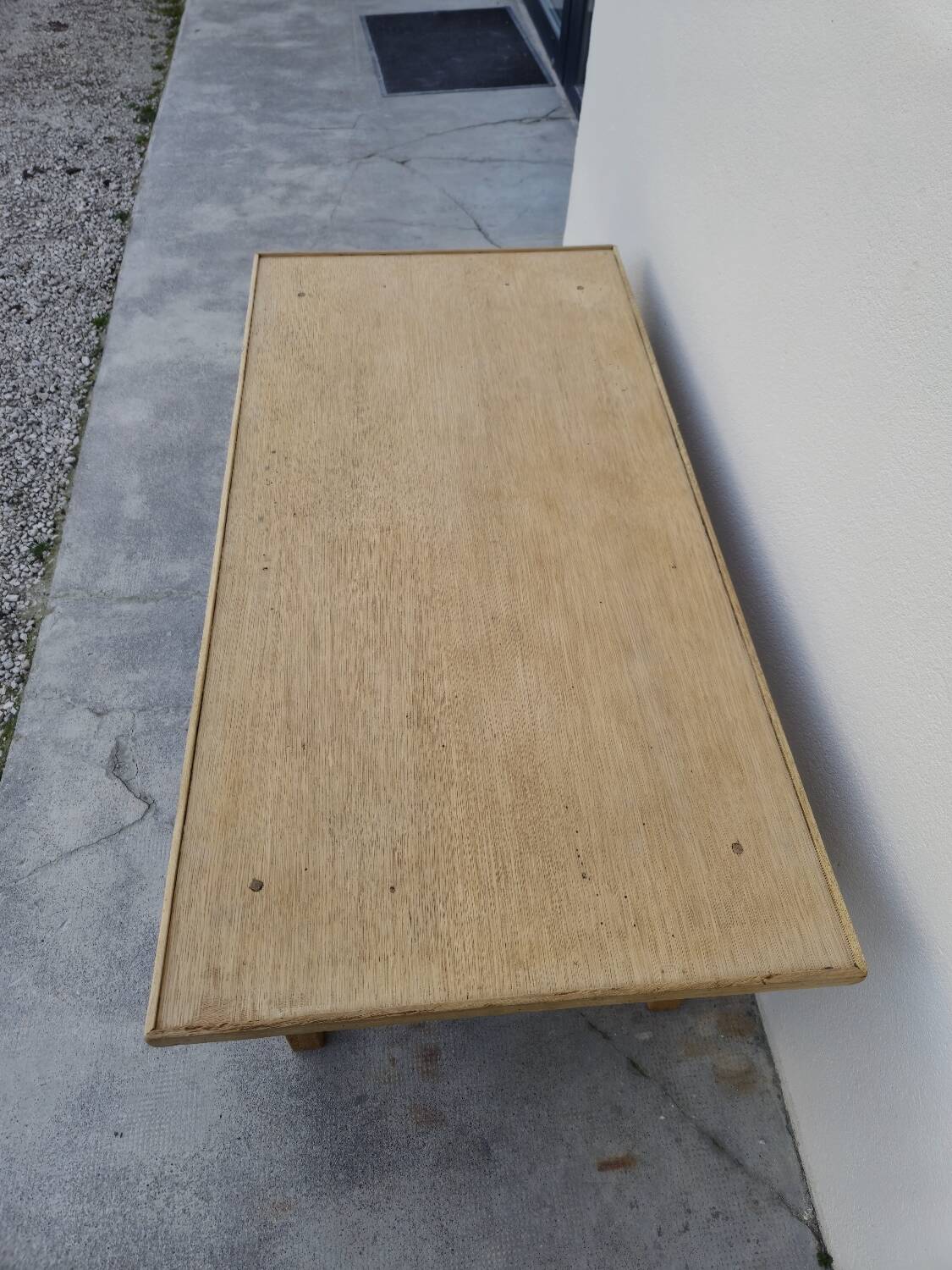 Rustic farmhouse coffee table in solid oak Aerogommer - 1m18.5