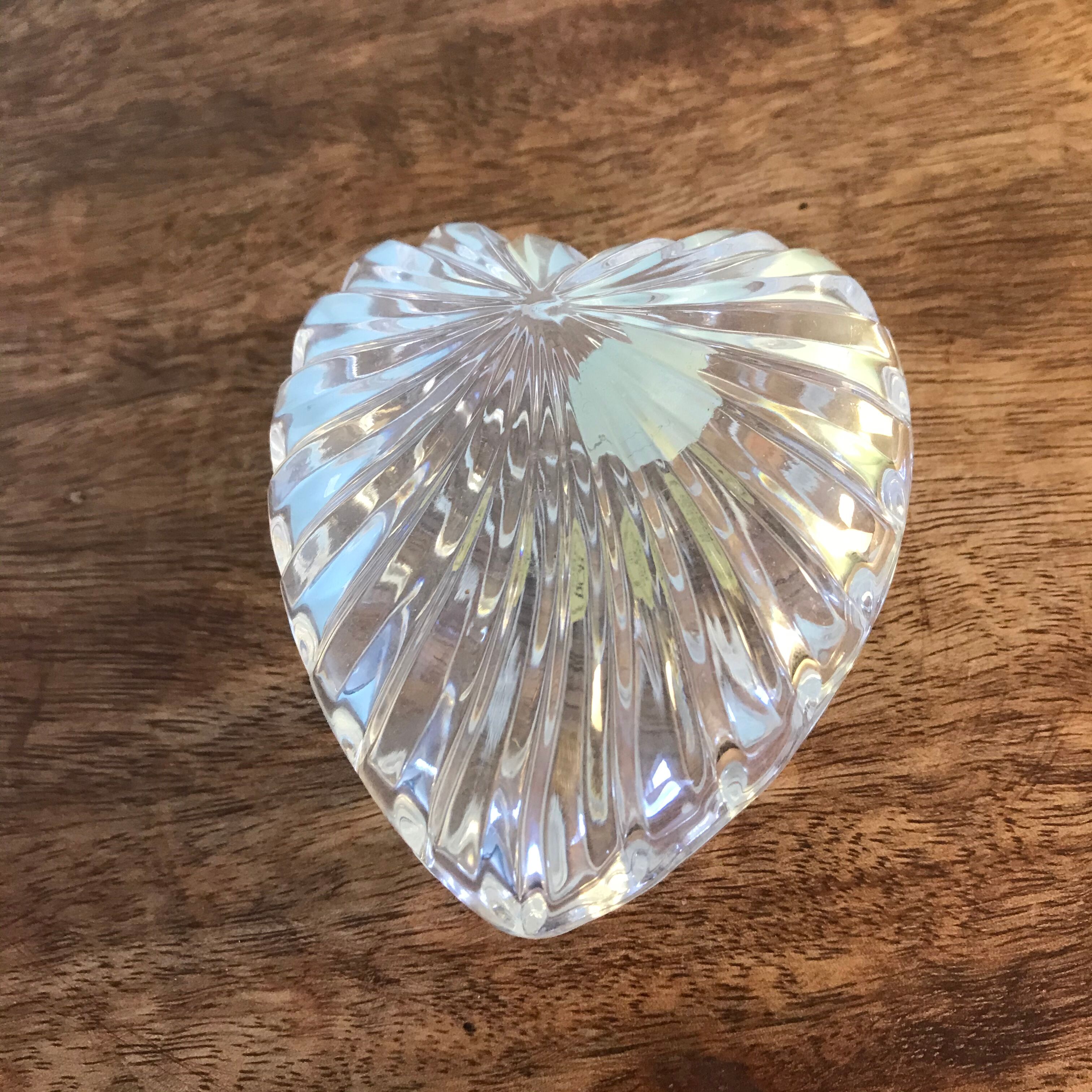 Boîte à bijoux en cristal en forme de coeur