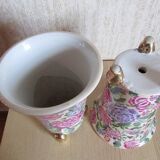 Pair of flowered ceramic vases