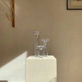 Set of three "Cool" glass candlesticks by Kosta Boda, Sweden, 1999