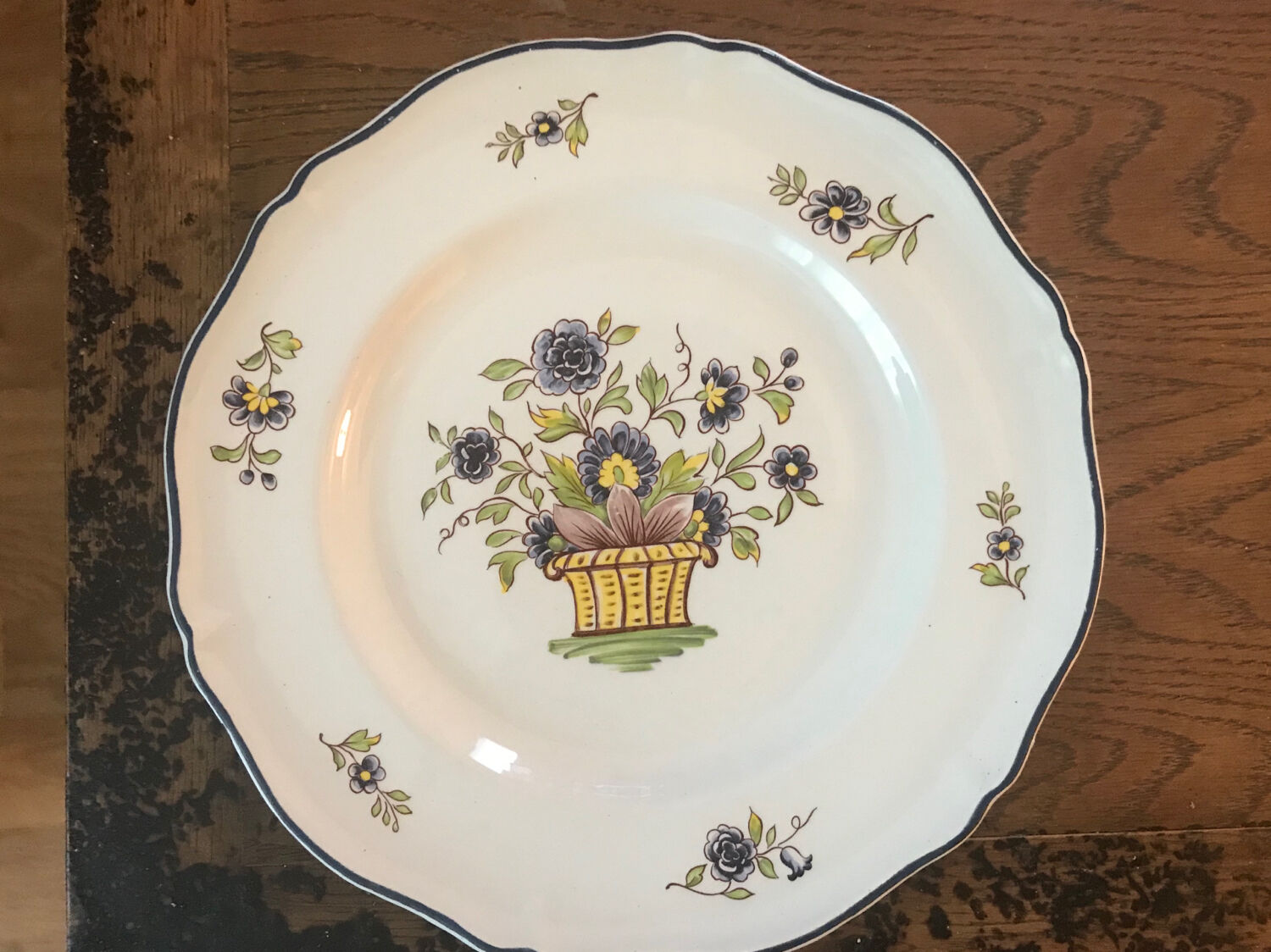 Lot de 8 assiettes Voeux Delft Saint Amand
