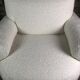 Armchairs (the pair) ecru in curly wool
