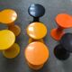 Lot 7 vintage tamtam stools 60s