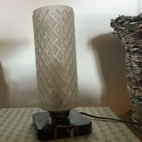 Art deco marble and glass lamp