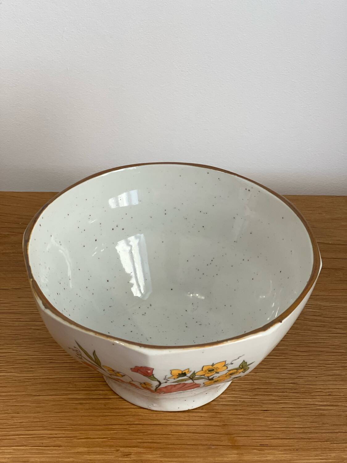 Vintage XXL bowl in speckled glazed stoneware 1980