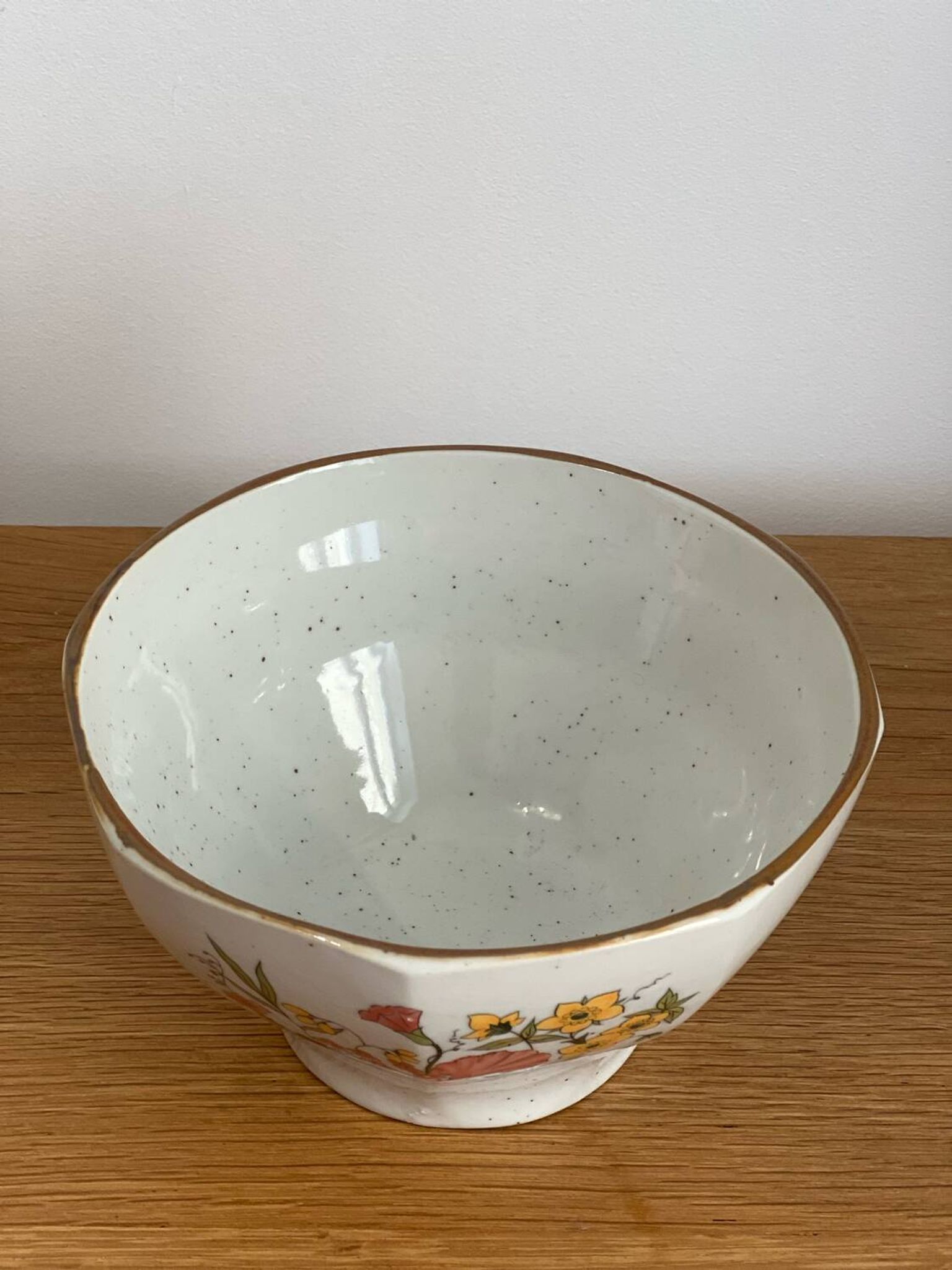 Vintage XXL bowl in speckled glazed stoneware 1980