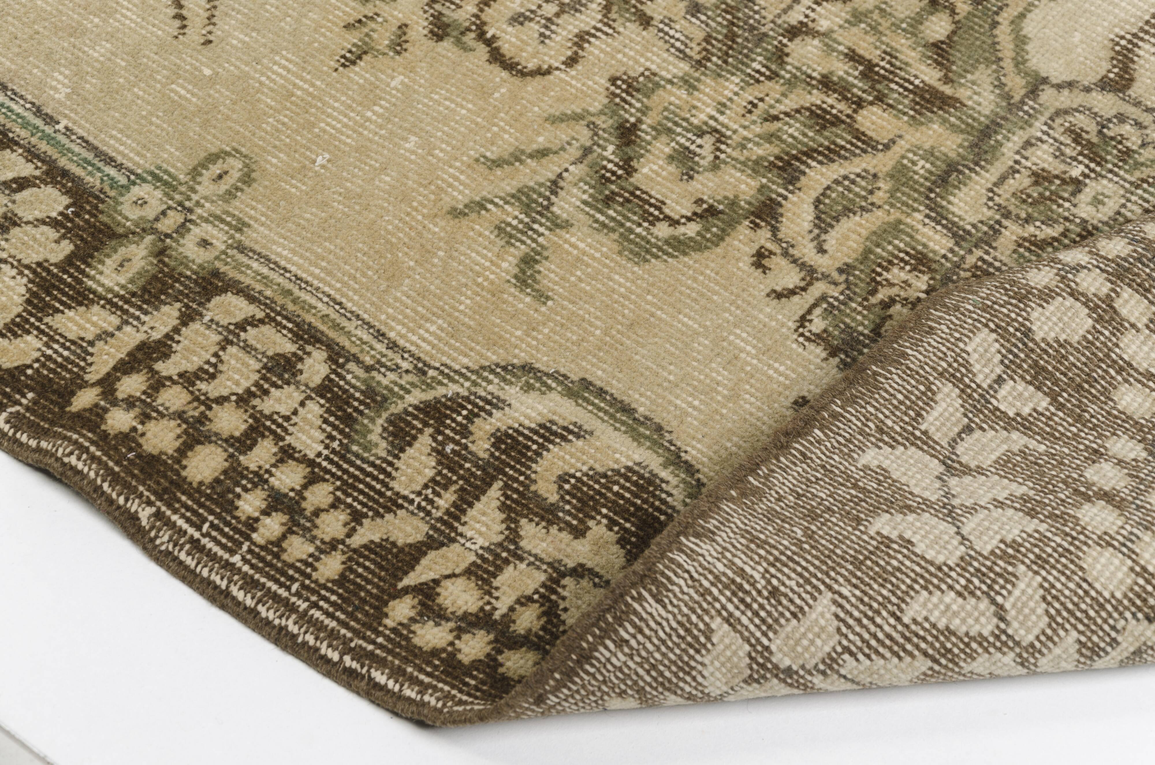 Turkish Vintage Beige Area Rug