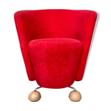 Fauteuil rouge du milieu du siècle