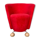 Fauteuil rouge du milieu du siècle