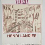 Original poster exhibition Venezia Henri Landier Paris 1988