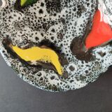 Empty black and white pocket with colored enamels