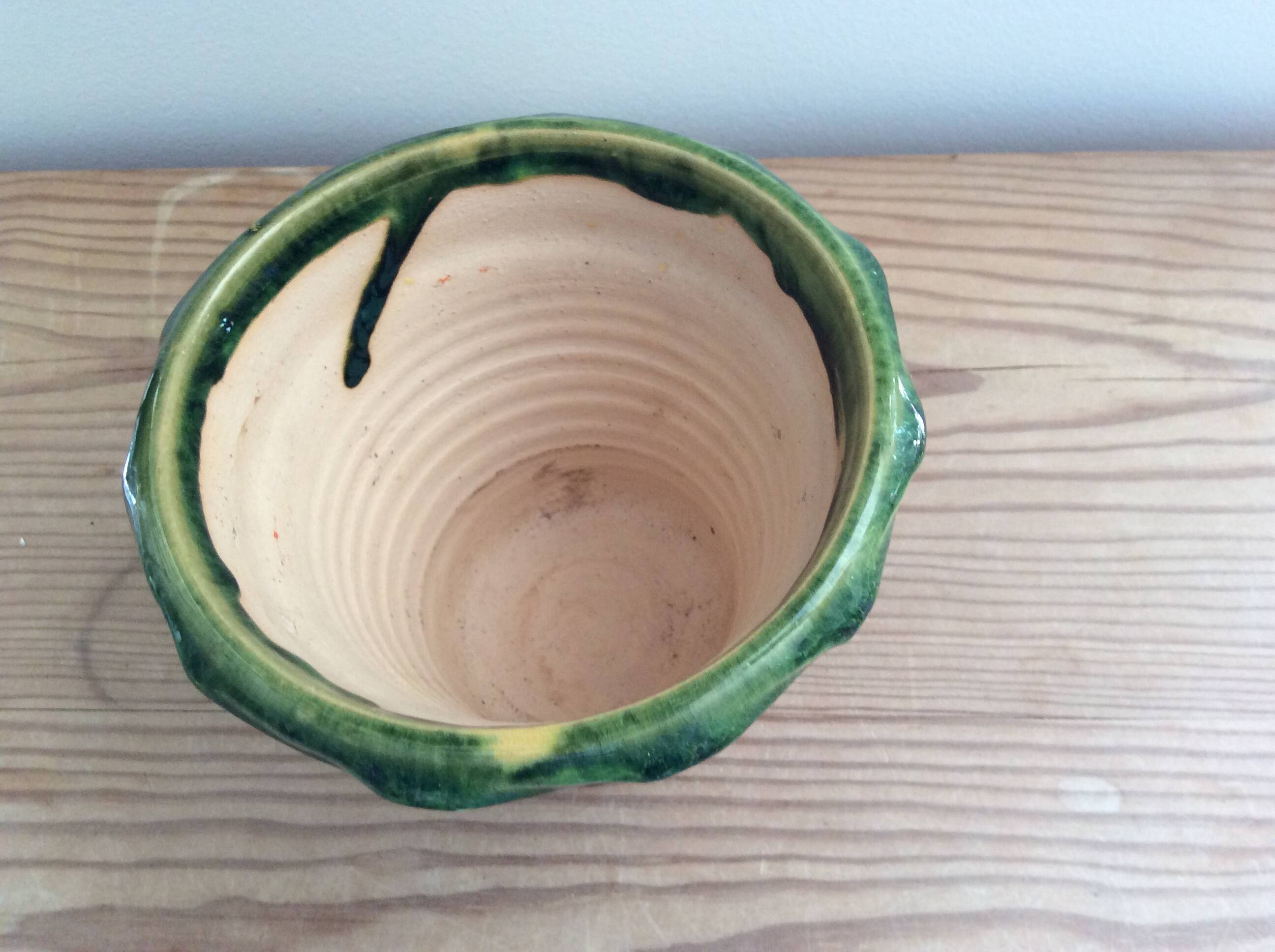 Glazed terracotta flowerpot